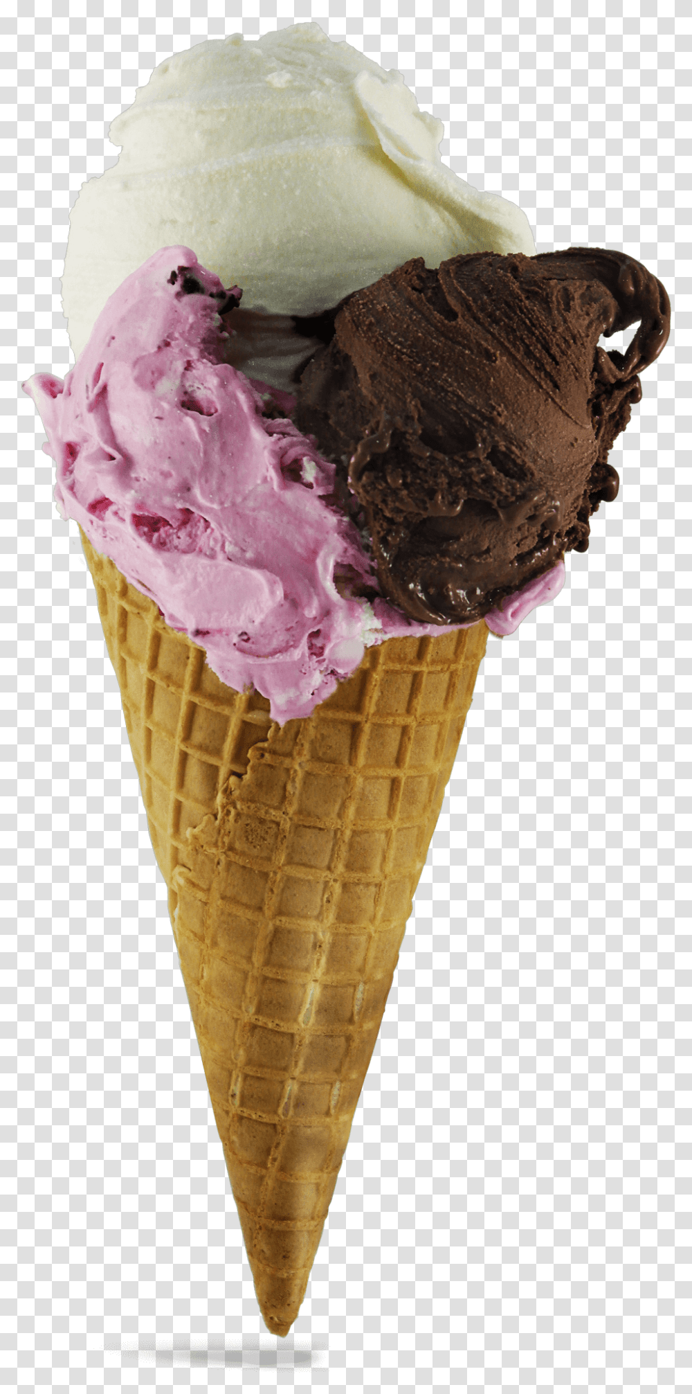 Ice Cream Cone Download Waffle Cone Ice Cream, Dessert, Food, Creme, Icing Transparent Png