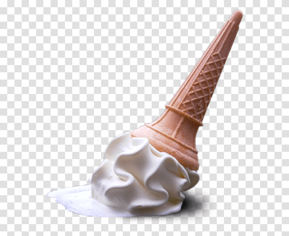 Ice Cream Cone Falling, Dessert, Food, Creme, Sweets Transparent Png