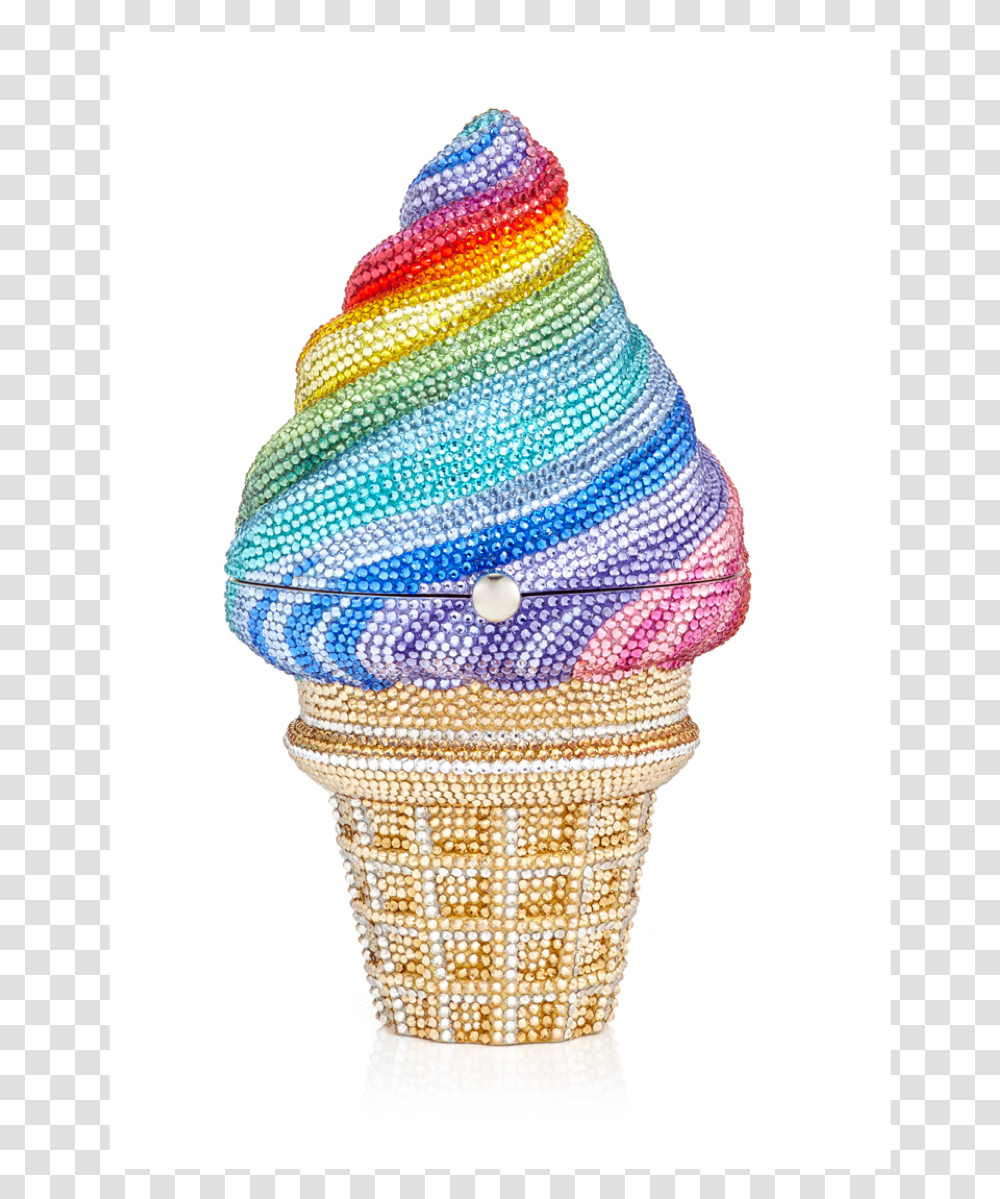 Ice Cream Cone Rainbow Judith Leiber, Scarf, Apparel, Food Transparent Png