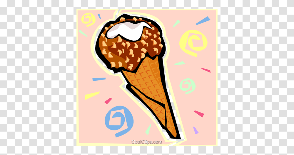 Ice Cream Cone Royalty Free Vector Clip Art Illustration, Dessert, Food, Creme, Dynamite Transparent Png