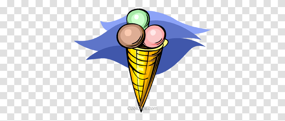Ice Cream Cone Royalty Free Vector Clip Art Illustration, Dessert, Food, Creme Transparent Png