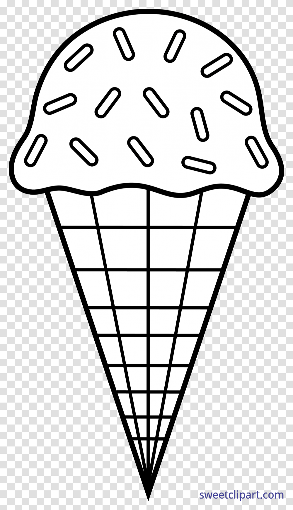 Ice Cream Cone Sprinkles Lineart Clip Art, Dessert, Food, Creme, Interior Design Transparent Png