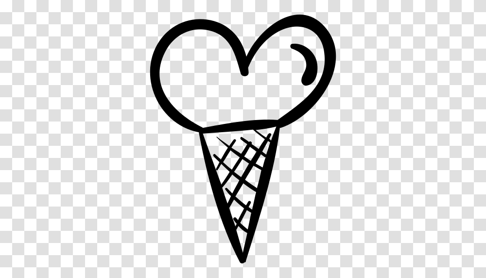 Ice Cream Cone With Heart Icon, Gray, World Of Warcraft Transparent Png