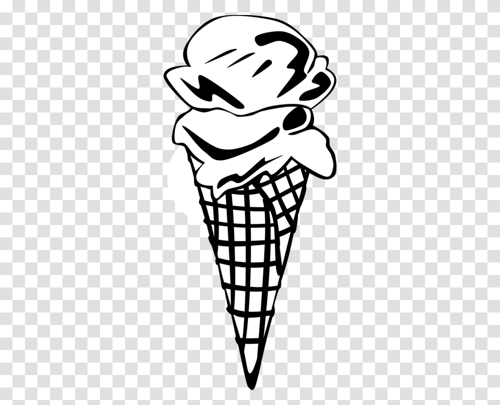 Ice Cream Cones Sundae Dessert Fast Food, Creme, Sweets, Confectionery, Stencil Transparent Png