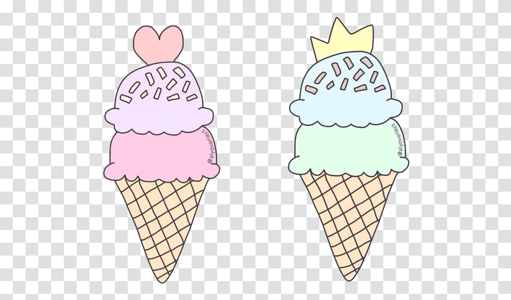 Ice Cream Cones Tumblr Drawing Ld Kartinki Dlya Srisovki, Dessert, Food, Creme, Sweets Transparent Png