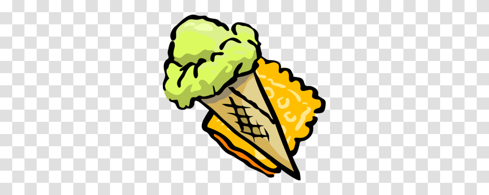 Ice Cream Cones Waffle Sorbet Food, Dessert, Creme, Sweets, Confectionery Transparent Png