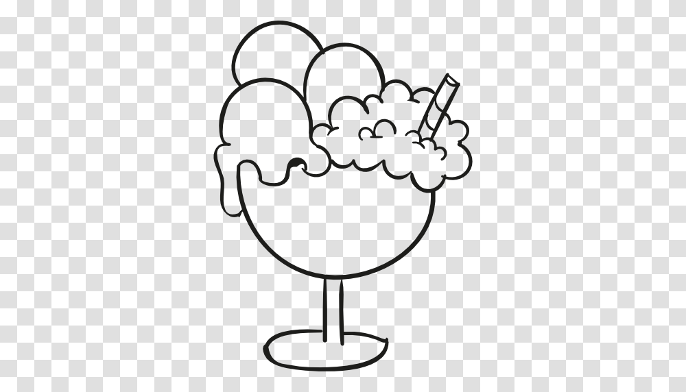 Ice Cream Cup Doodle, Lamp, Glass, Goblet Transparent Png