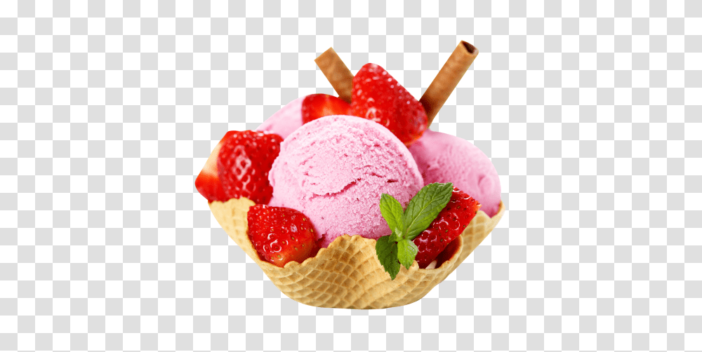 Ice Cream, Food, Dessert, Creme, Rose Transparent Png