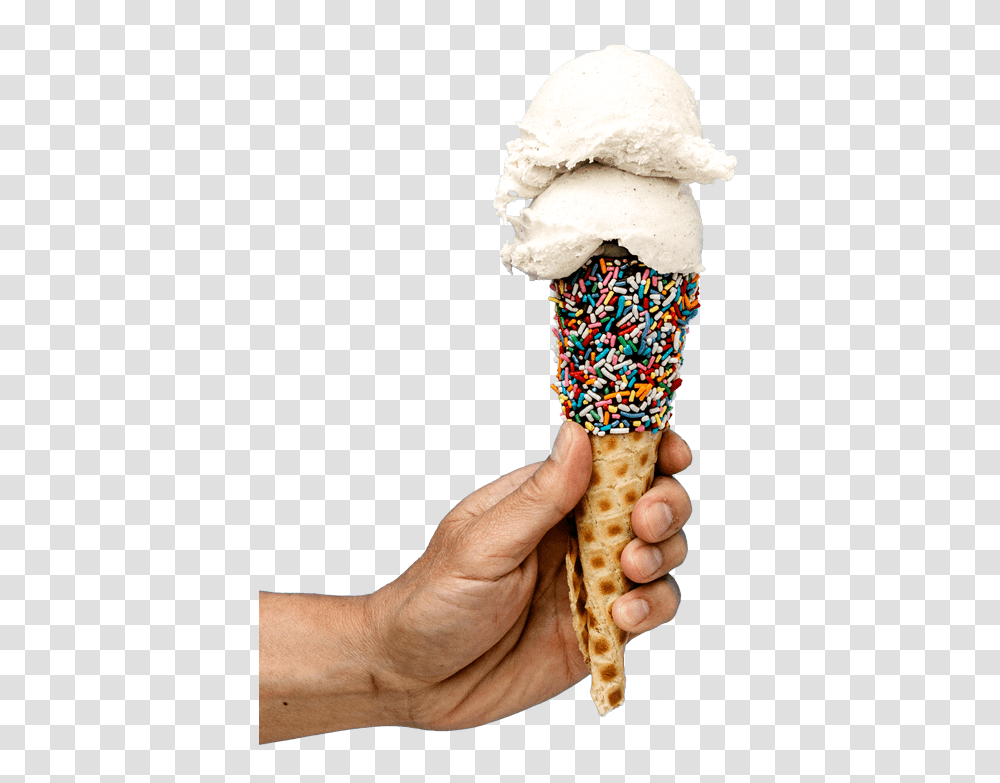 Ice Cream Ice Cream In Hand, Dessert, Food, Creme, Person Transparent Png