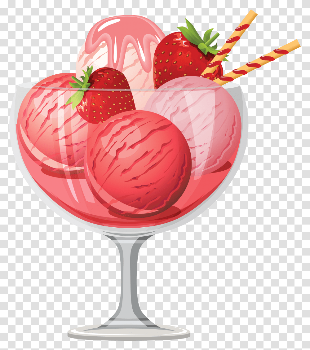 Ice Cream Image Strawberry Ice Cream Clipart, Glass, Wine Glass, Alcohol, Beverage Transparent Png