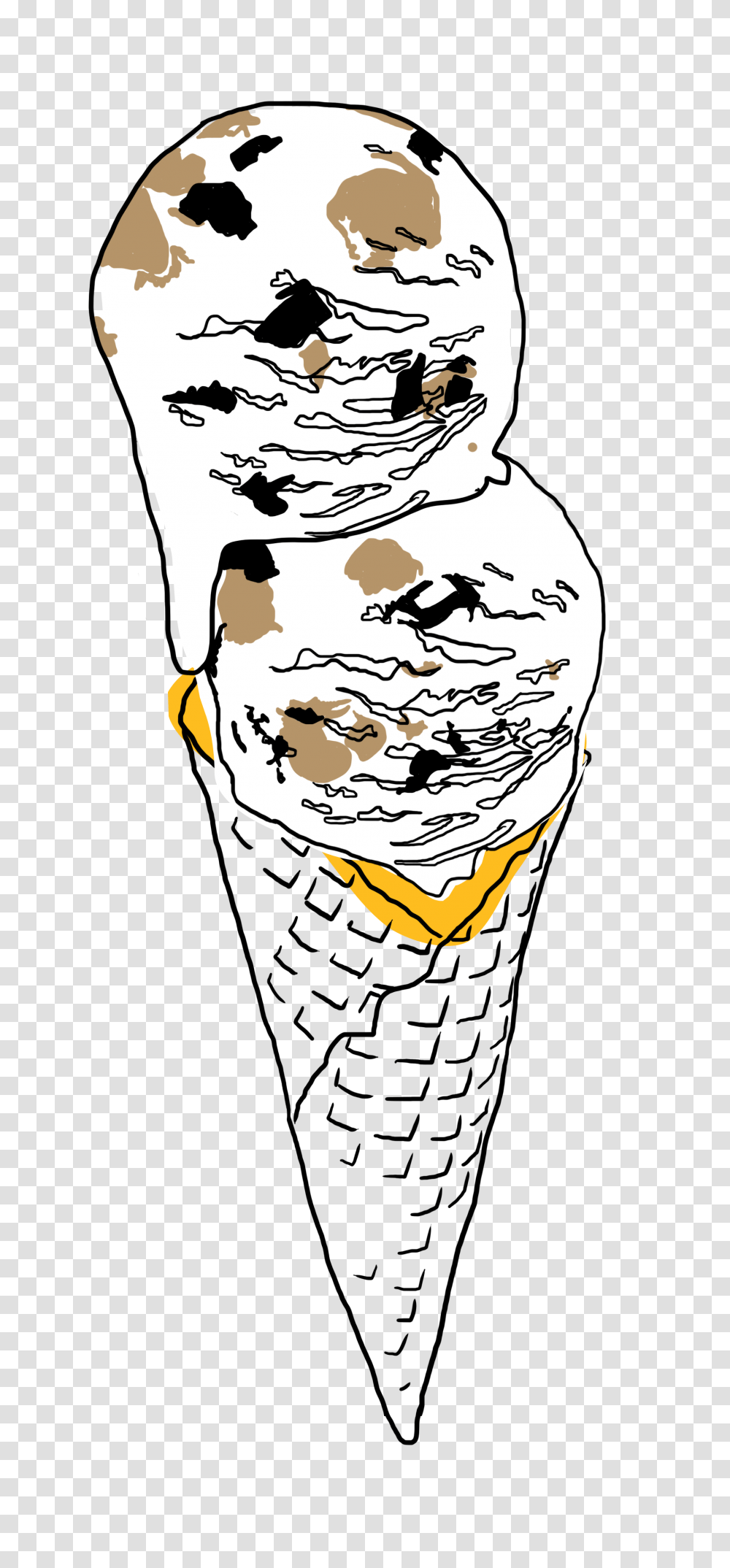 Ice Cream On A Sunday, Drawing, Dessert, Face Transparent Png