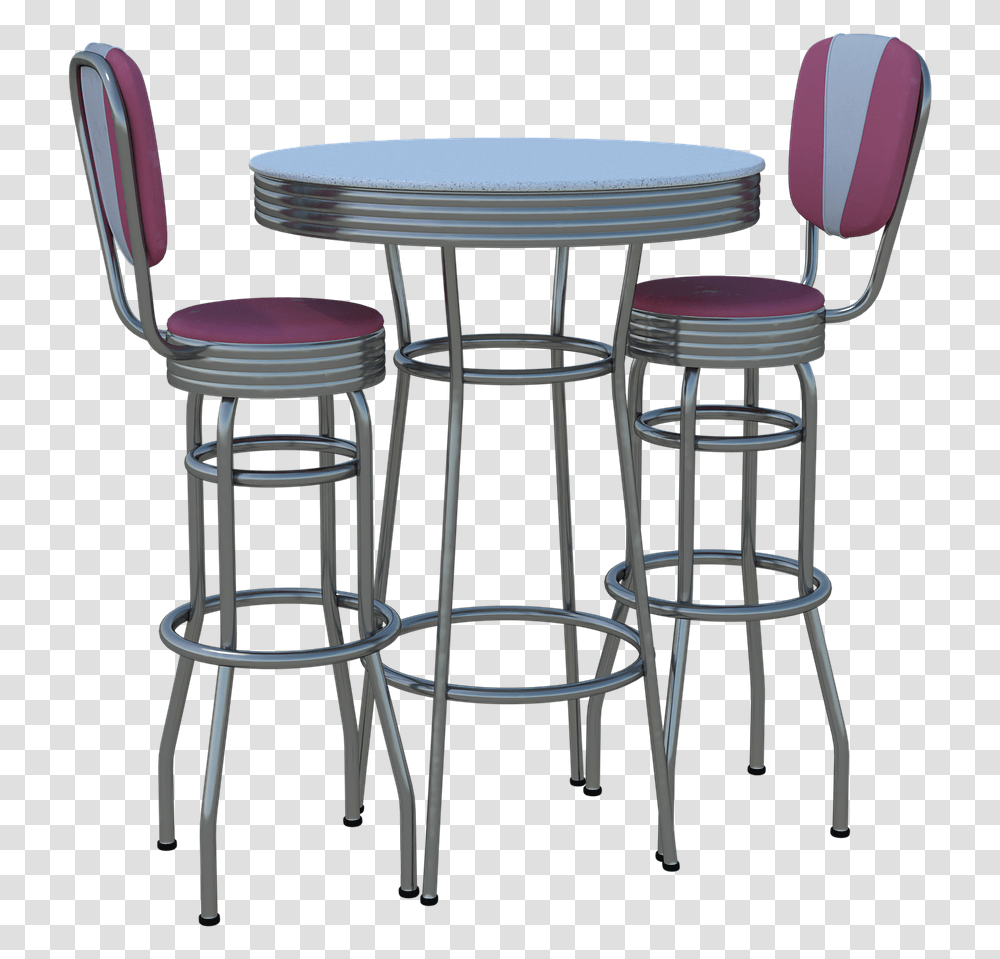 Ice Cream Parlour Table And Chairs, Furniture, Bar Stool, Dining Table, Meal Transparent Png