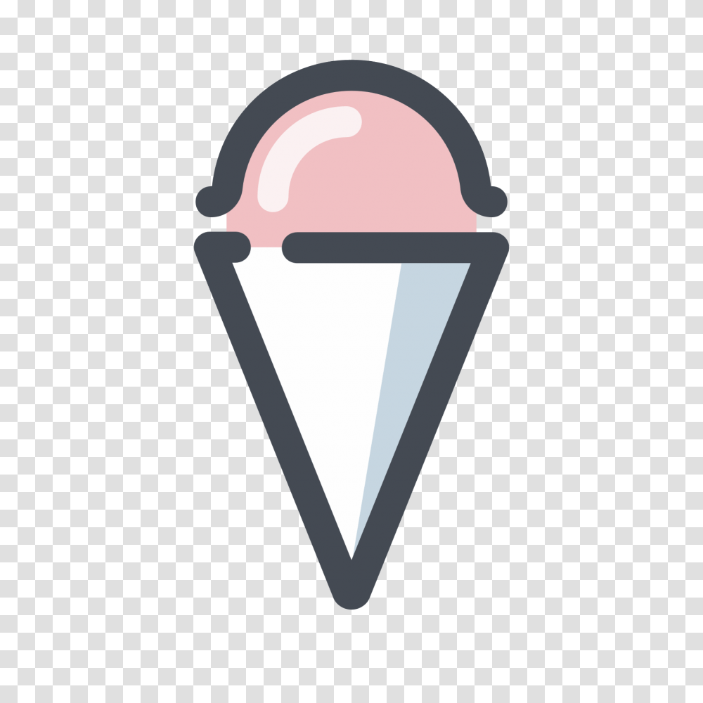 Ice Cream Pink Cone Icon, Triangle, Arrowhead Transparent Png