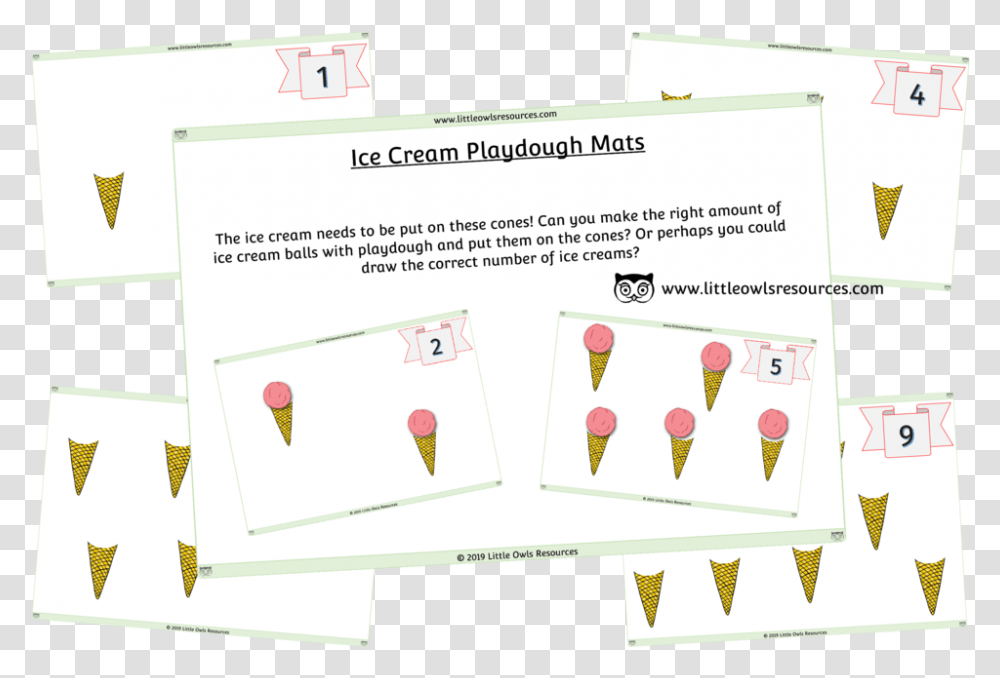 Ice Cream Playdough Mats Cover, File, Cone, Webpage Transparent Png