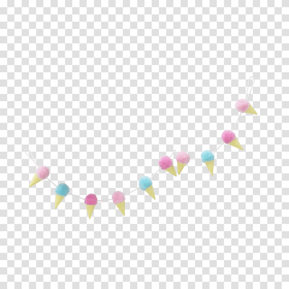 Ice Cream Pompom Garland, Heart, Paper, Triangle, Plot Transparent Png