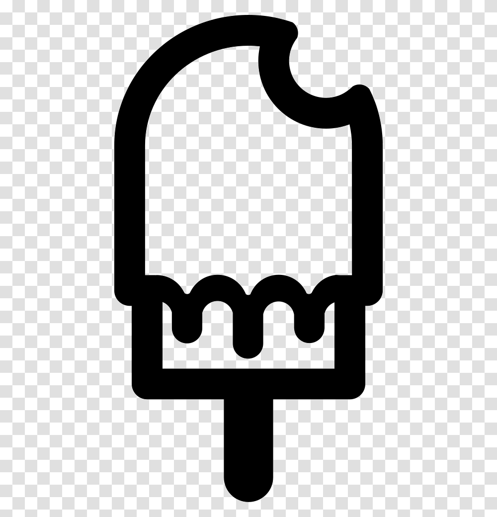 Ice Cream Stick With Syrup And Bite Icon Free Download, Stencil, Alphabet Transparent Png