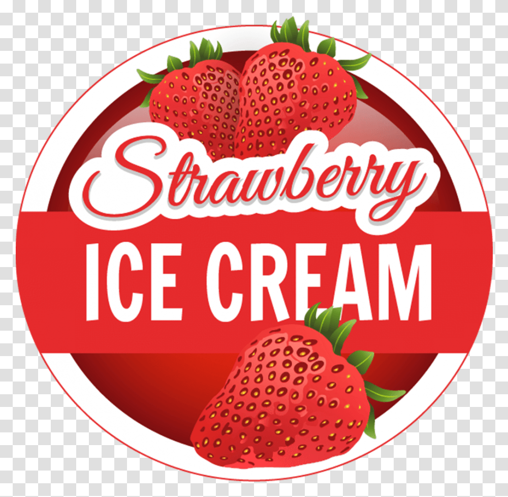 Ice Cream Strawberry, Fruit, Plant, Food, Word Transparent Png