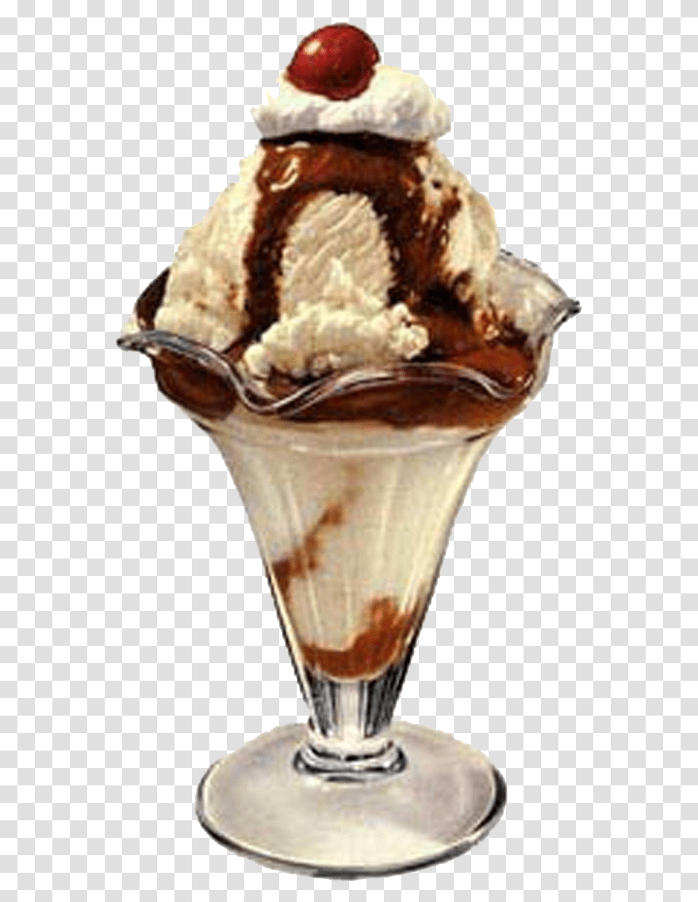 Ice Cream Sundae, Dessert, Food, Creme, Cone Transparent Png