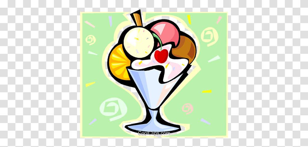 Ice Cream Sundae With Fruit Royalty Free Vector Clip Art, Dessert, Food, Creme, Poster Transparent Png