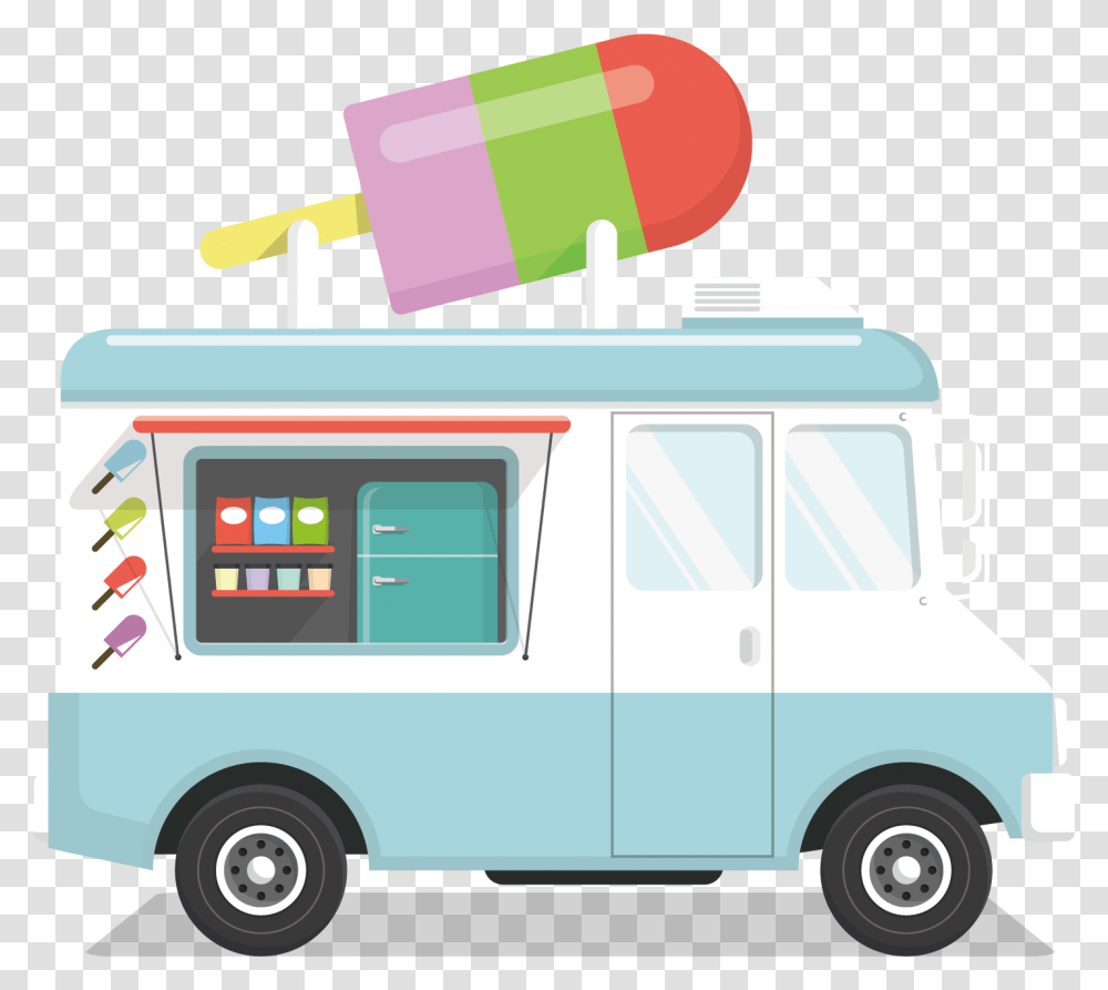 Ice Cream Truck Picture Ice Cream Car, Van, Vehicle, Transportation, Fire Truck Transparent Png