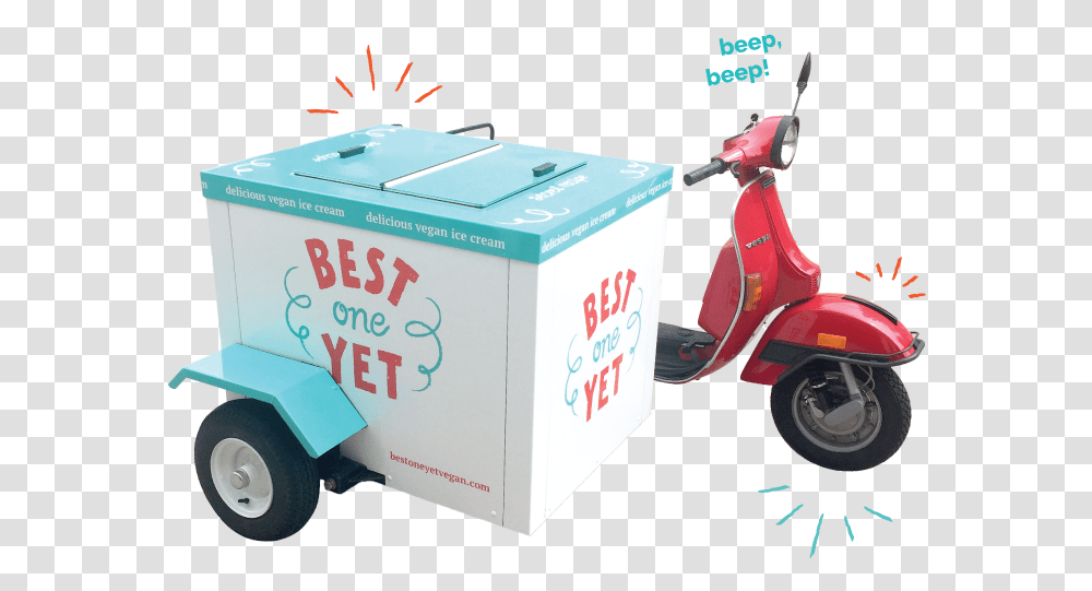 Ice Cream Truck Vespa, Scooter, Vehicle, Transportation, Motorcycle Transparent Png
