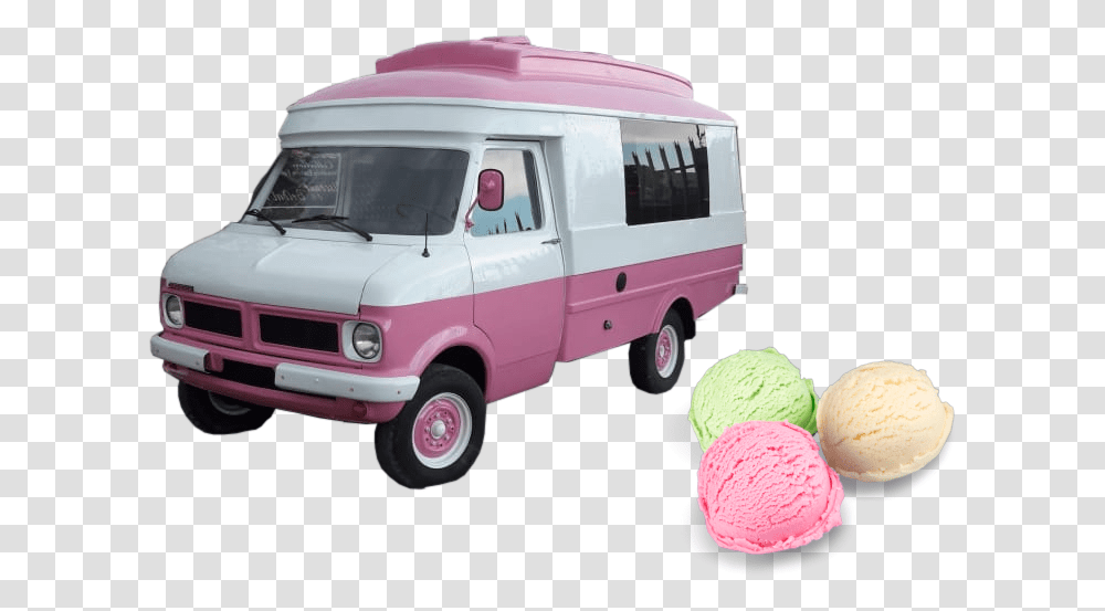 Ice Cream Van Compact Van, Truck, Vehicle, Transportation, Egg Transparent Png