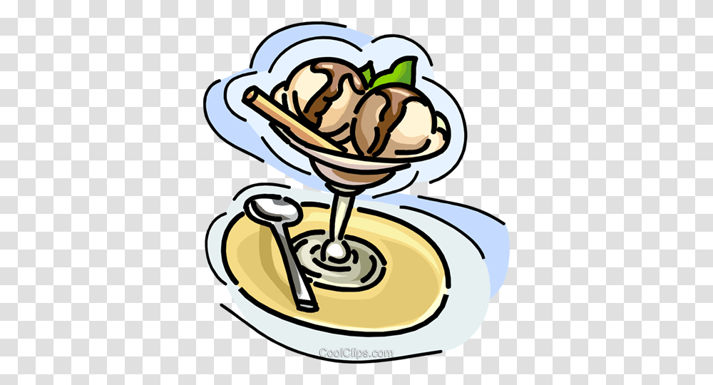 Ice Cream With Chocolate Sauce Royalty Free Vector Clip Art, Dessert, Food, Culinary, Meal Transparent Png