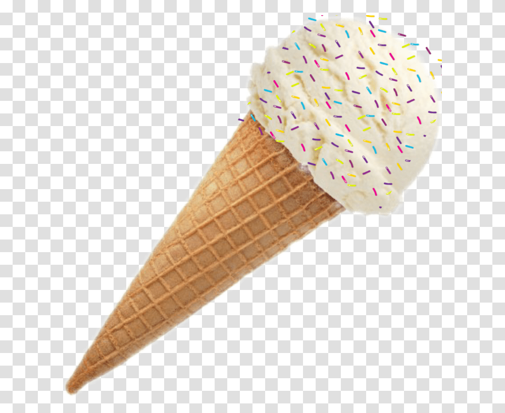 Ice Cream With Sprinkles Download Ice Cream With Sprinkles, Dessert, Food, Creme, Cone Transparent Png