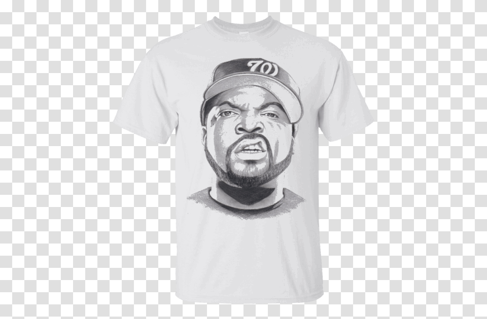 Ice Cube Drawing Ice T T Shirt Per Qualche Dollaro In Pi, Apparel, T-Shirt, Face Transparent Png