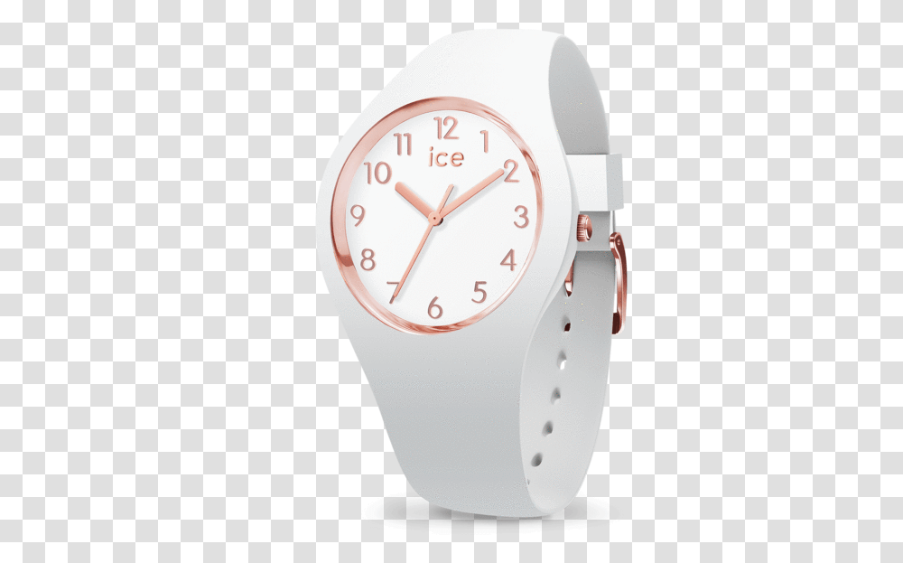 Ice Glam White Rosegold Numbers 34mm 015337, Clock Tower, Architecture, Building, Wristwatch Transparent Png