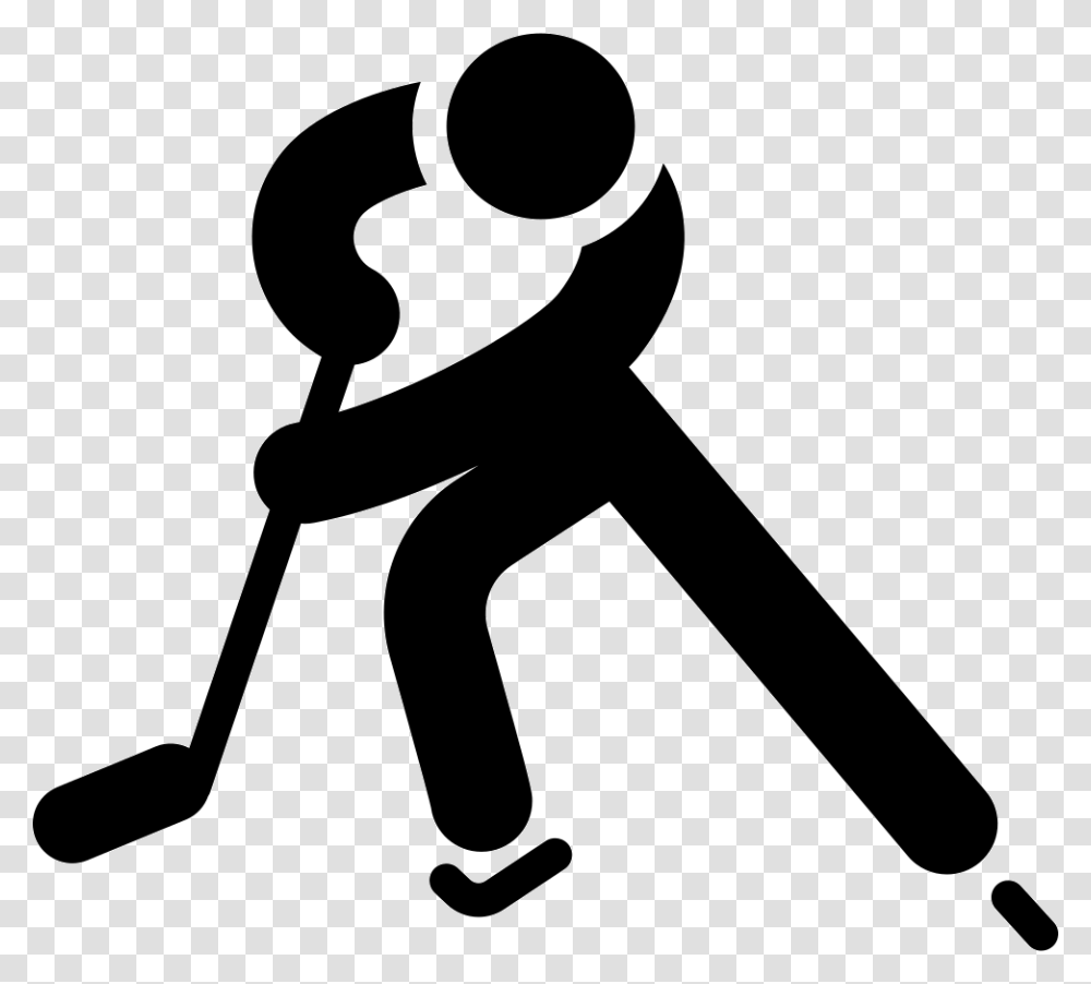 Ice Hockey Player Silhouette Icon Free Download, Stencil, Hammer, Tool, Photography Transparent Png