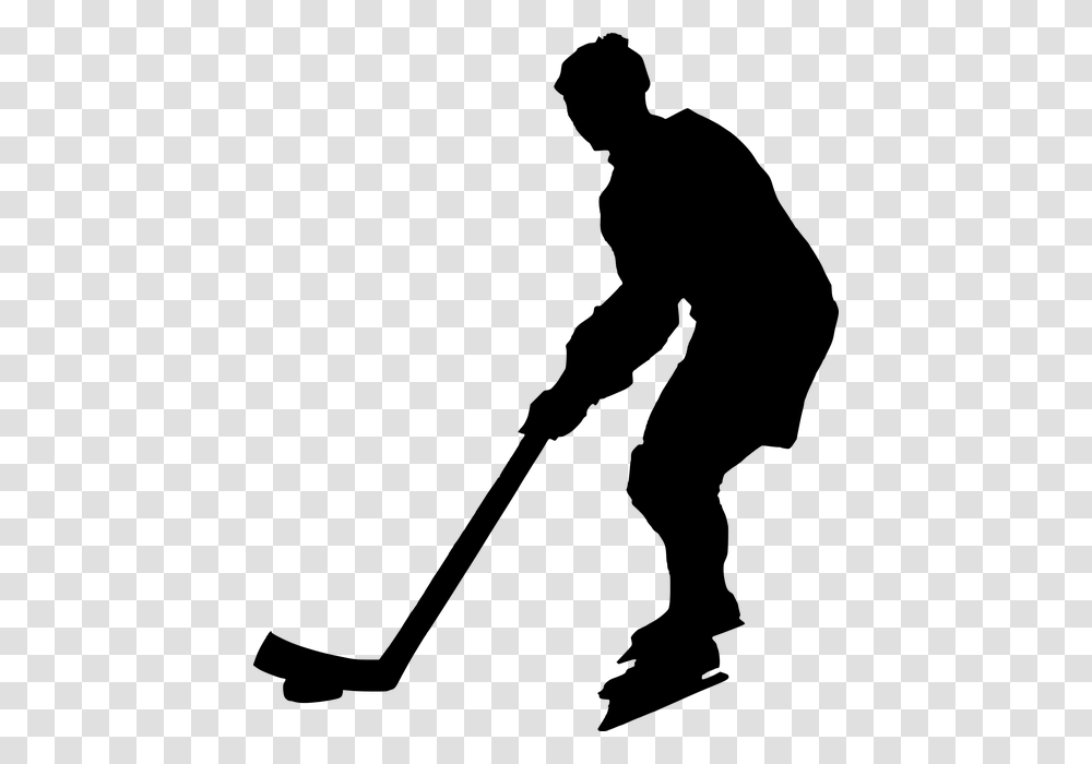 Ice Hockey Silhouette, Gray, World Of Warcraft Transparent Png