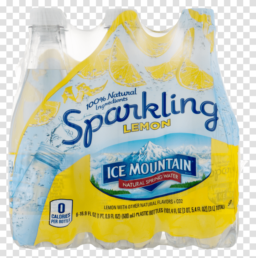 Ice Mountain Sparkling Lemon Natural Spring Water Ice Mountain Transparent Png
