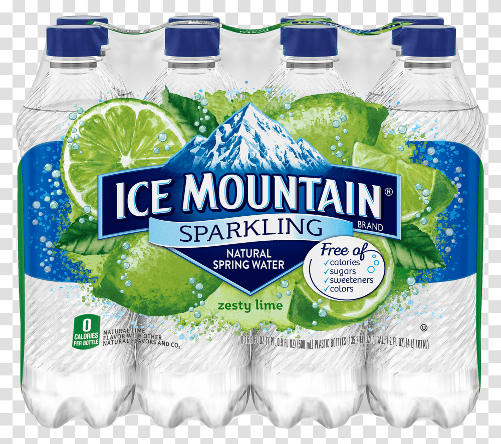Ice Mountain Sparkling Water Lemon Lime Transparent Png