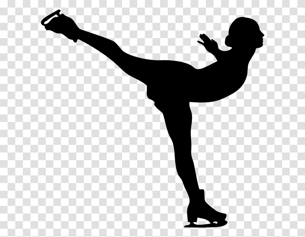 Ice Skater Clip Art, Silhouette, Acrobatic, Kicking, Sport Transparent Png