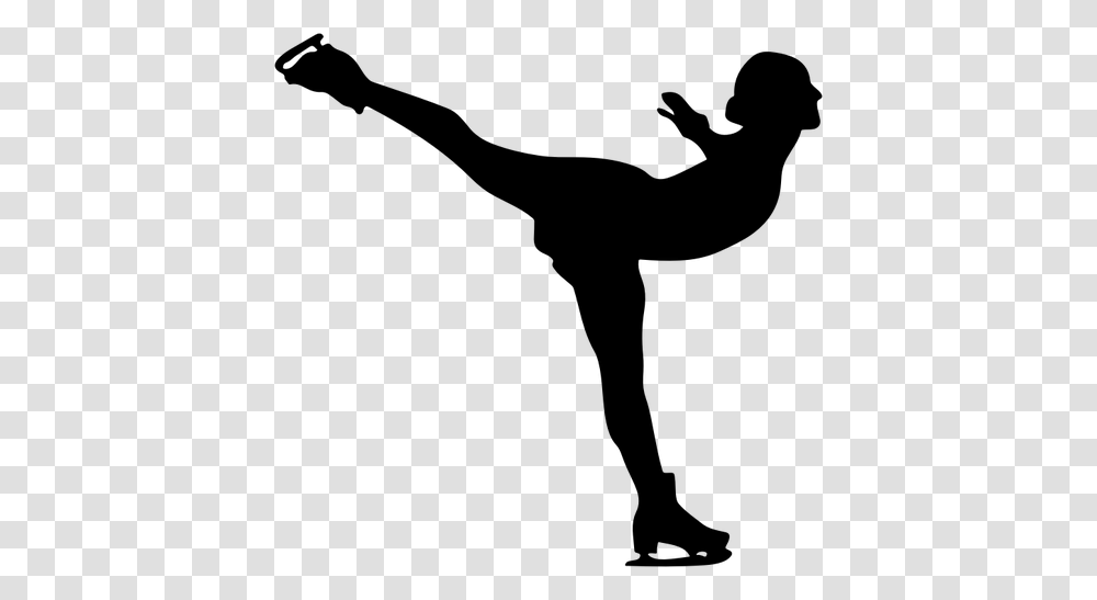 Ice Skater Silhouette Vector Clip Art, Gray, World Of Warcraft Transparent Png
