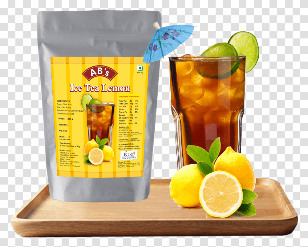 Ice Tea Lemon In Tray Iced Tea, Citrus Fruit, Plant, Food, Lemonade Transparent Png