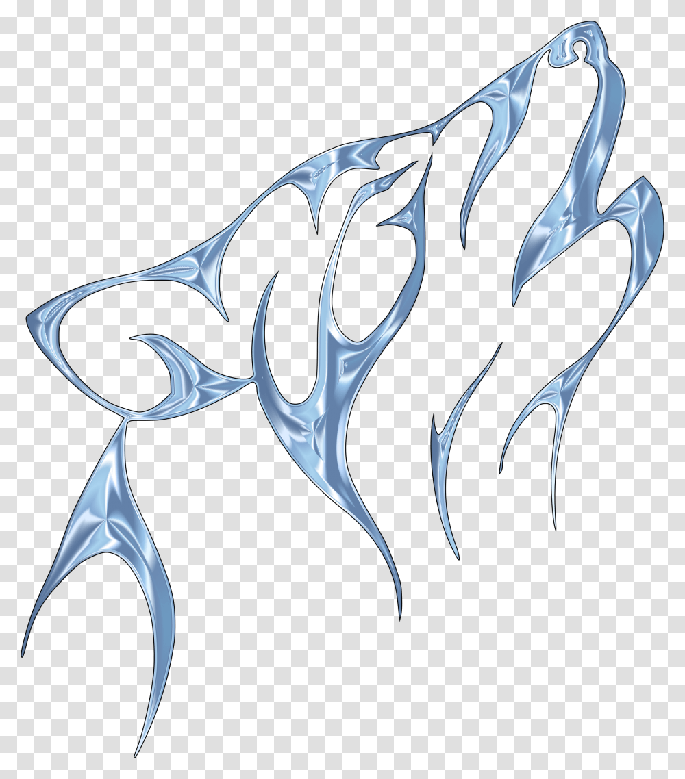 Ice Tribal Wolf No Background Clip Arts Wolf Tattoo, Stencil, Scissors, Blade, Weapon Transparent Png