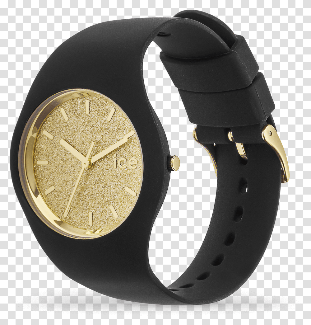 Ice Watch Glitter Black Rose Gold Download Ice Watch Chic Black Gold, Wristwatch, Buckle, Helmet Transparent Png