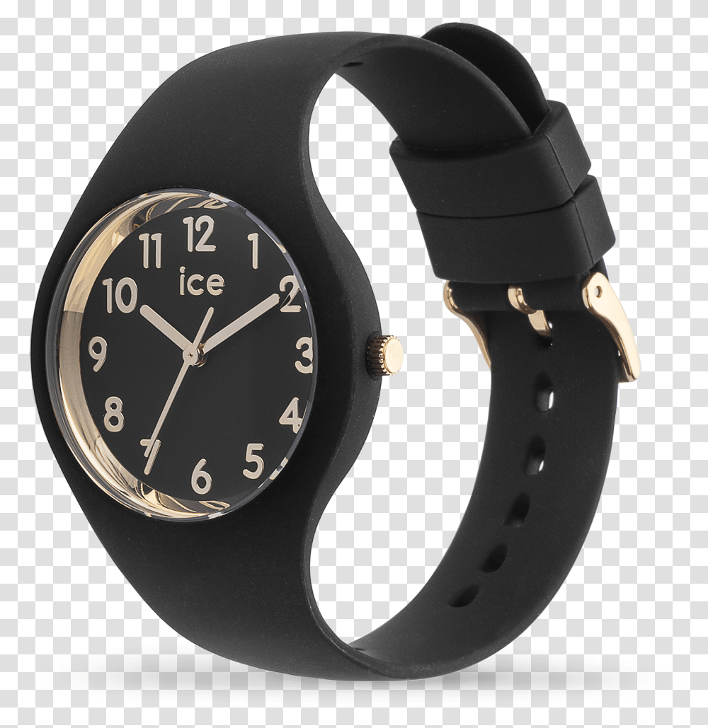 Ice Watch Ice Glam Black Gold Small Watch Strap, Wristwatch, Clock Tower, Architecture, Building Transparent Png