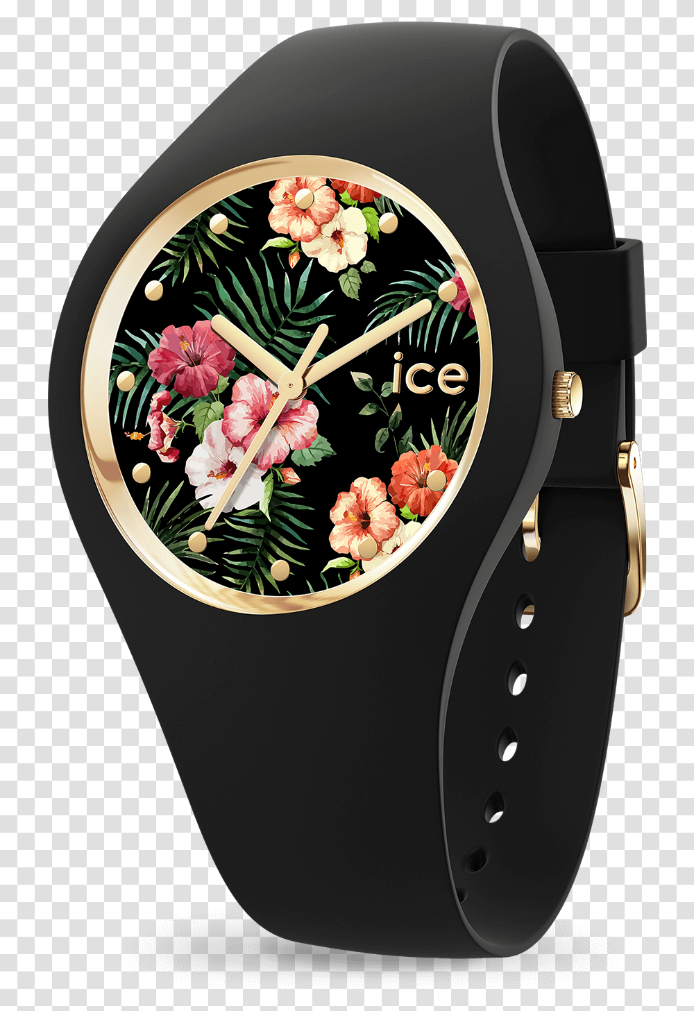 Ice Watch With Flowers, Wristwatch, Analog Clock Transparent Png