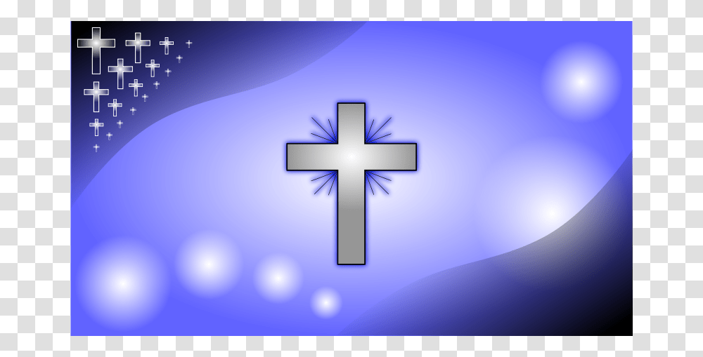 Iceblue Glowing Cross Wallpaper, Religion, Crucifix Transparent Png