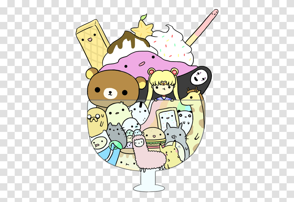 Icecream Cookie Pocky Llama Rilakkuma Sailormoon Kawaii Jake And Finn, Doodle, Drawing, Dessert Transparent Png