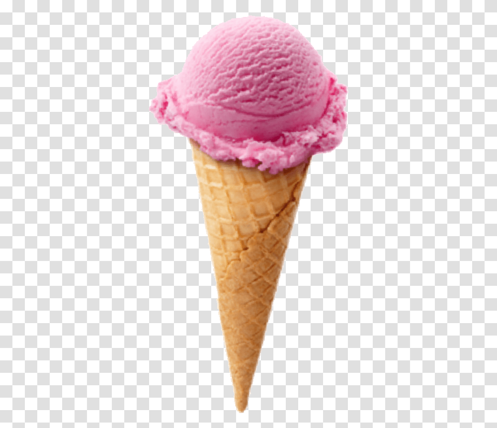 Icecream Pink Tumblr Helado Comida Love Freetoedit Strawberry Ice Cream, Dessert, Food, Creme, Cone Transparent Png