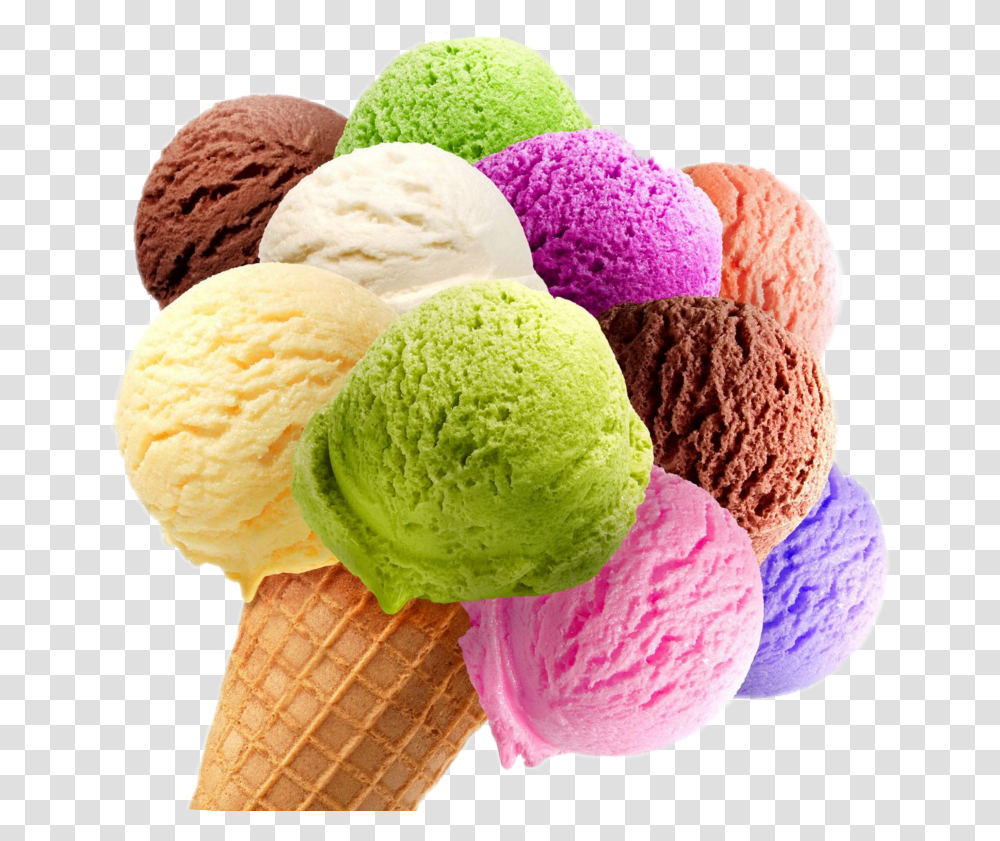 Icecream Scoop Rainbow Colourful Ice Cream Scoops, Dessert, Food, Creme Transparent Png