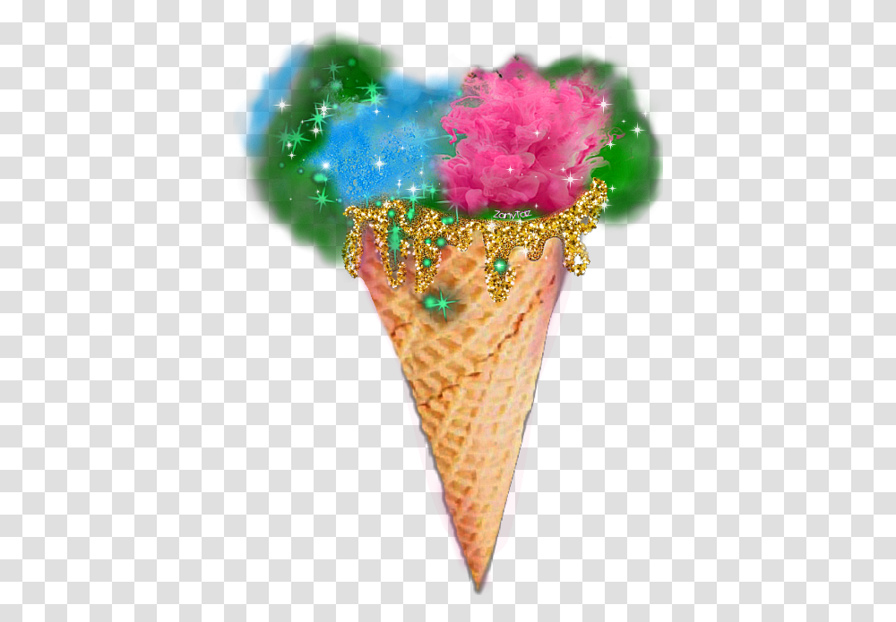 Icecreamcone Smokey Colorful Cone Summer Freetoedit Ice Cream Cone Transparent Png