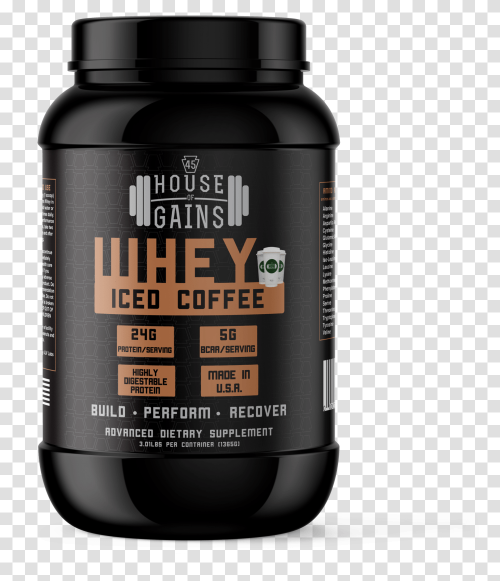 Iced Coffee Whey Protein 3lb Whey, Shaker, Bottle, Cosmetics Transparent Png