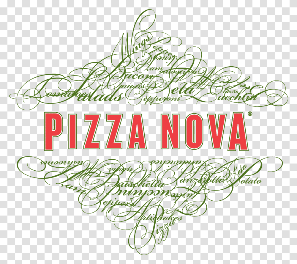 Iced Tea Pizza Nova Pizza Nova Logo, Text, Alphabet, Calligraphy, Handwriting Transparent Png