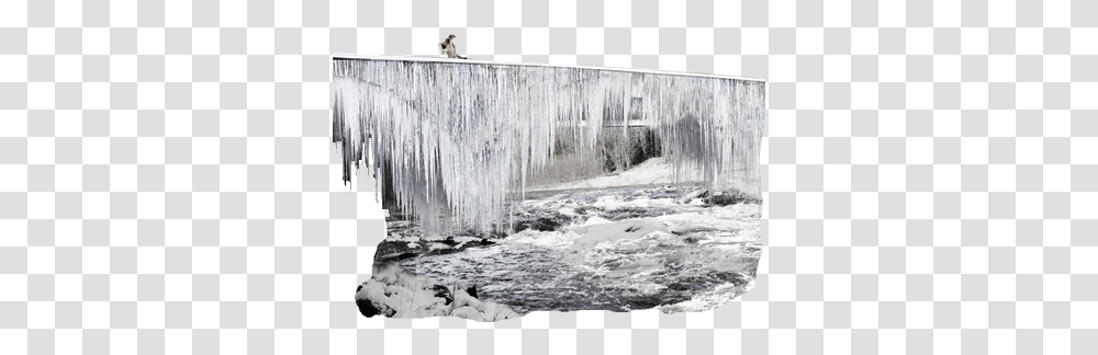 Icicle Bridge Waterfall, Ice, Outdoors, Nature, Snow Transparent Png