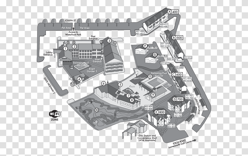 Icicle Icicle Village Resort Map, Plan, Plot, Diagram, Architecture Transparent Png